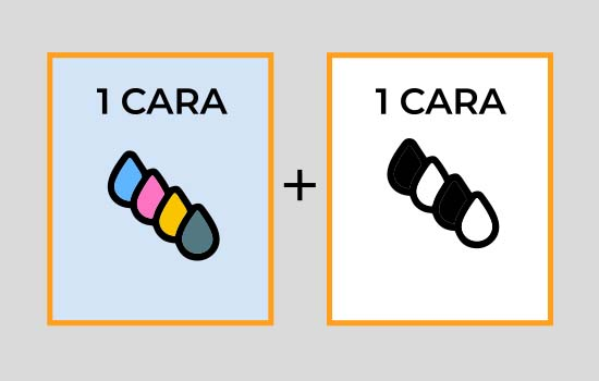Color 1 cara + Blanco y negro 1 cara